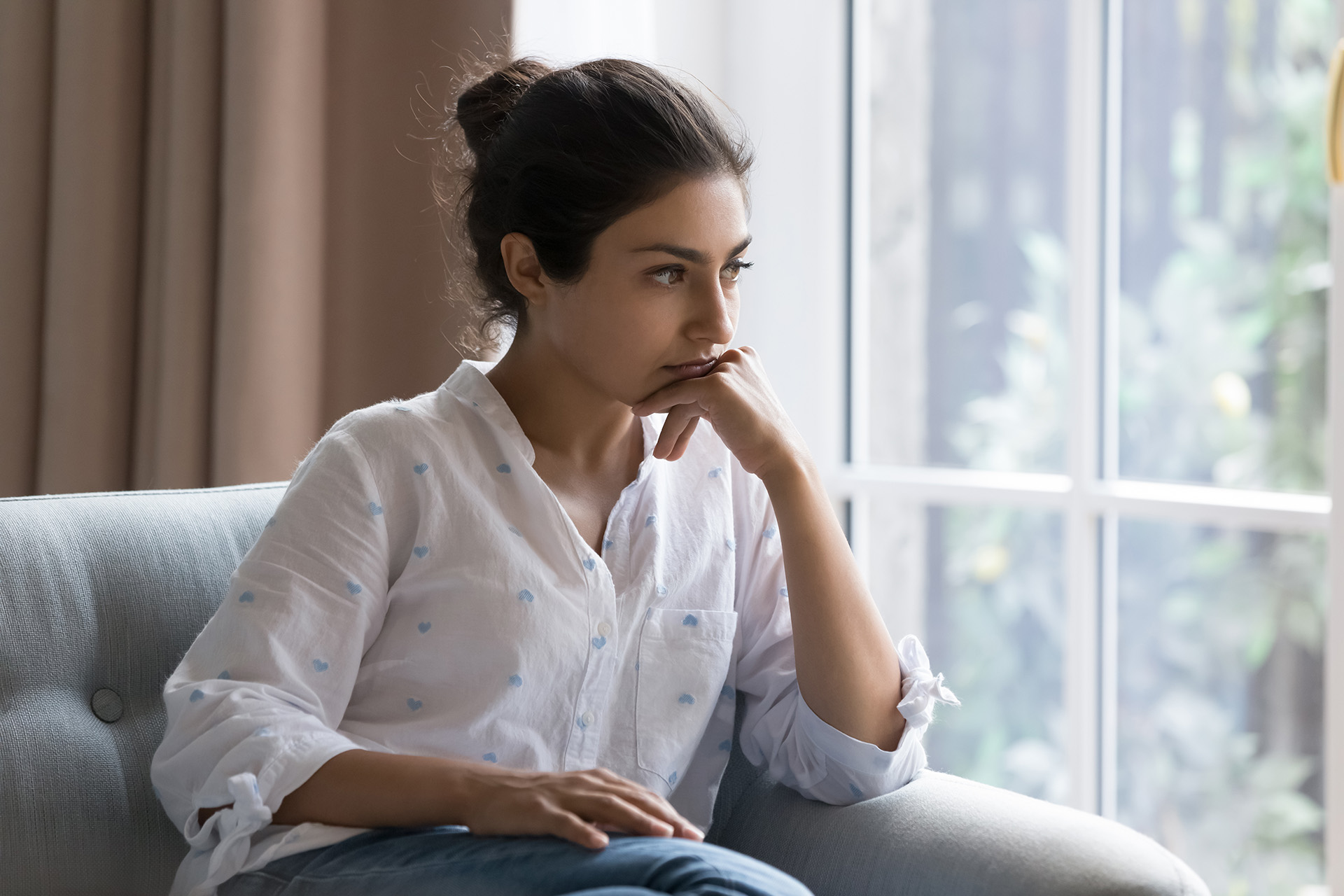 Anxiety woman in chair